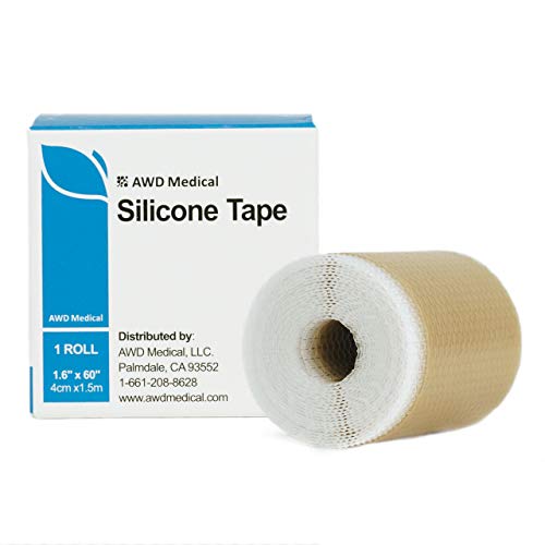 AWD Medical Soft Silicone Gel Tape for Scar Removal (1.6” x 60”) Highly Comfortable Painless| 6-8 Month Supply| Acne Scar Treatment| C Section| Keloid| Surgery| Premium Hospital Medical Grade