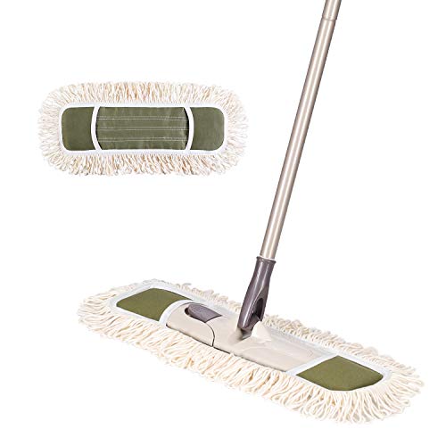 Eyliden Dust Mop, Microfiber Mops for Floor Cleaning, with Extendable Adjustable Handle and 2 Washable Mops Pads, Wet & Dry Floor Cleaning Mop for Hardwood, Tiles, Laminate, Vinyl (Army Green)