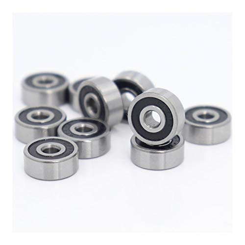 DINGGUANGHE-CUP Power Transmission Products 623RS 623-2RS Deep Groove Ball Bearing ABEC-1 3x10x4 mm (10 Pcs) Miniature Ball Bearings 623 RS 2RS Bearing Ball Bearings
