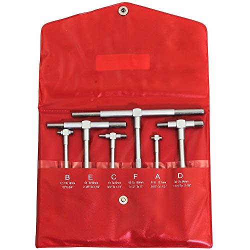 Anytime Tools Telescopic Cylinder Bore Gauge Set 6 Piece 5/16' - 6' High Precision Hardened Tips