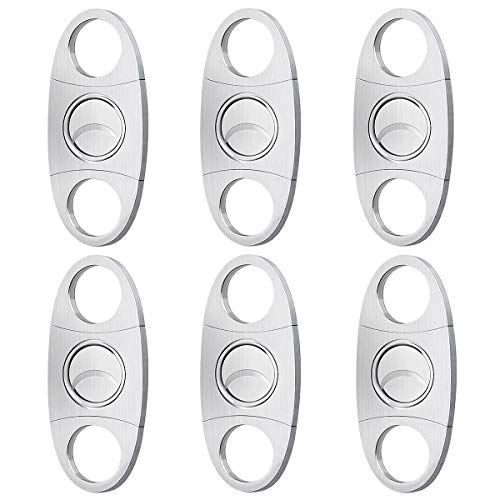 Cigar Cutter Guillotine, Stainless Steel Double Cut Blade Cigar Clippers, 6 Packs