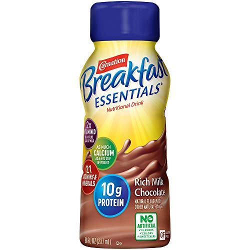 Carnation Breakfast Essentials Ready-to-Drink, Rich Milk Chocolate, 8 Ounce Bottle (Pack of 24) (Packaging May Vary)
