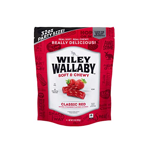 Wiley Wallaby Australian Style Gourmet Licorice, 32 oz. Resealable Bag, 1 Count (Red Licorice)