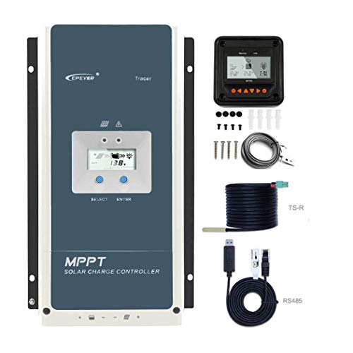 EPEVER 60amp MPPT Charge Controller 48V/36V/24V/12V Negative Ground Max 150V 4500W Input fit Litium/AGM/Gel/Flooded/User Backlight LCD Display Large-Amp(60A-MPPT)Upgraded Version