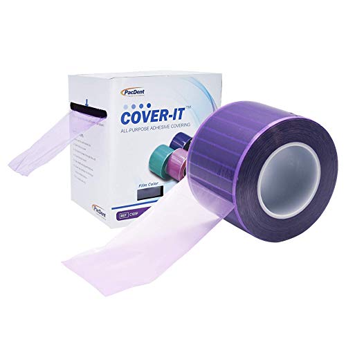 Cover-It Barrier Film, Adhesive Tape Sheets to Protect Hard Surfaces from Germs, Bacteria and More, 1200 Sheets, 4 Inches x 6 Inches, Purple