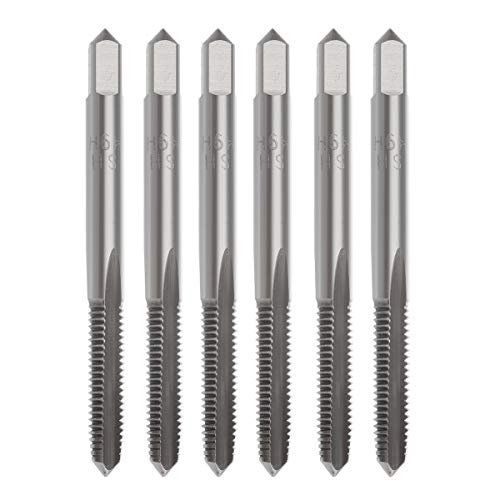 YXQ M6 x 1mm Tap Machine HSS Metric Right Hand Thread 3 Straight Flute Taps Taper and Plug (6Pcs)