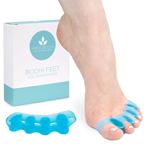 Mind Bodhi Toe Separators to Correct Bunions and Restore Toes to Their Original Shape (Bunion Corrector Toe Spacers Toe Straightener Toe Stretcher Big Toe Correctors) Universal Size (Blue)