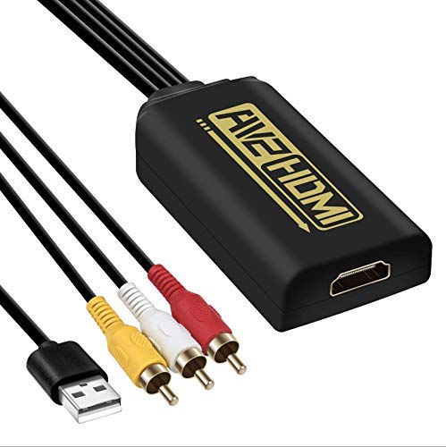 RCA av to HDMI converter 3 rca to HDMI conversion line cable 1080P Component Composite HDMI Adapter Supporting for Xbox PAL NTSC PC TV STB Wii PS4 PS3 VHS VCR Camera Nintendo N64 with USB Charge Cable