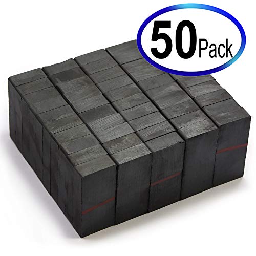 CMS Magnetics Domino Size Magnet - 1 7/8 x 7/8 x 3/8' Ceramic Magnets Grade 8 - For Crafts, Science and Hobbies - Hard Ferrite Grade 8-50 Pieces