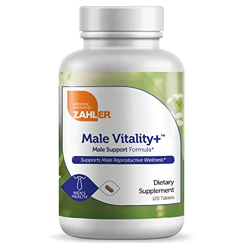 Zahler Male Vitality+, Male Fertility Supplements, Male Formula Supporting Energy and Reproductive Wellness, Certified Kosher, 120 Tablets