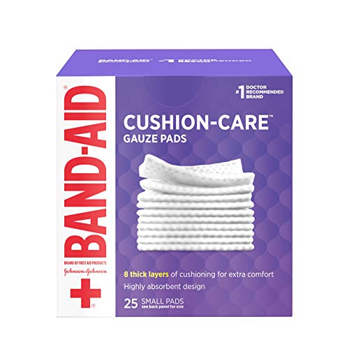 Band-Aid Brand Cushion Care Non-Stick Gauze Pads, Individually-Wrapped, Small, 2 in x 2 in, 25 ct Pack of 3