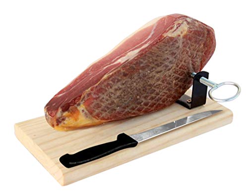 Serrano Ham Cured Boneless with Ham Stand & Knife - Spanish Jamon Serrano Jamonprive - Approx. 2.2 lb or 1 Kg