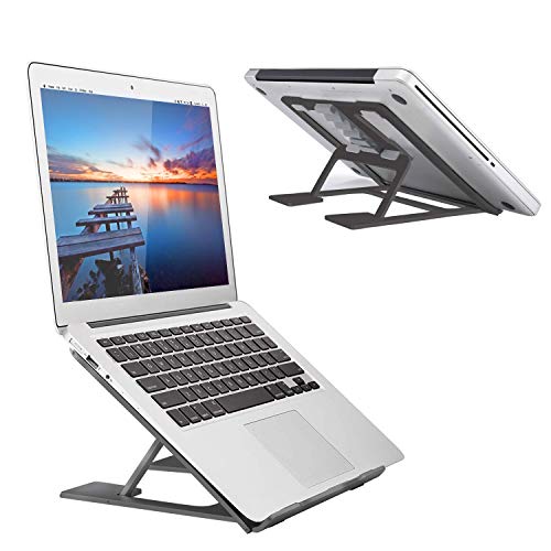 Adjustable Laptop Stand，Ventilated Portable Ergonomic Notebook Riser for Desk,Multi-Angle Adjustable Portable Anti-Slip Mount for MacBook, Surface Laptop, Notebook, 10'-17' Tablet (Black)