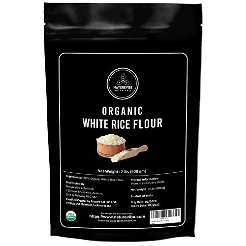 Naturevibe Botanicals White Rice Flour - 2lbs | Non GMO and Gluten Free (32 ounces) [Packaging may vary]