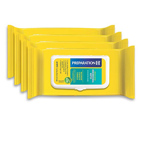 Preparation H Medicated Hemorrhoidal Wipes for Cleansing, Burning, Itch and Irritation Relief, 4 packs of 48 count, 192 count