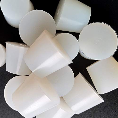 LGEGE White Tapered Shaped Solid Silicon Rubber Stopper Lab Stopper 6# Size 3 Pcs
