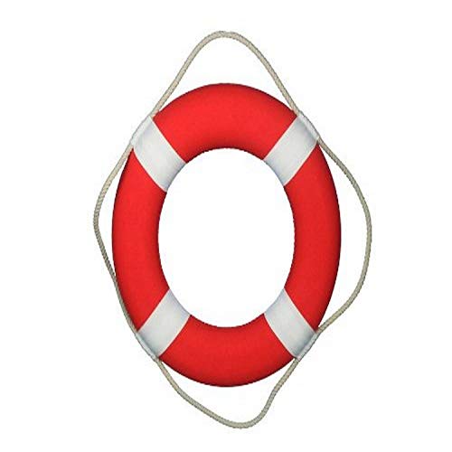 Hampton Nautical Vibrant Red Lifering with White Bands, 20'