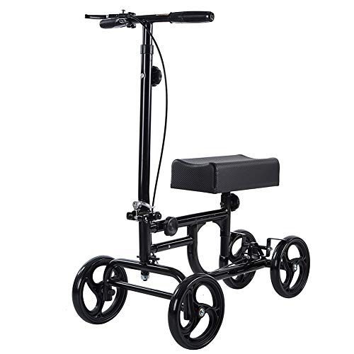 ELENKER Economy Knee Walker Steerable Medical Scooter Crutch Alternative Black