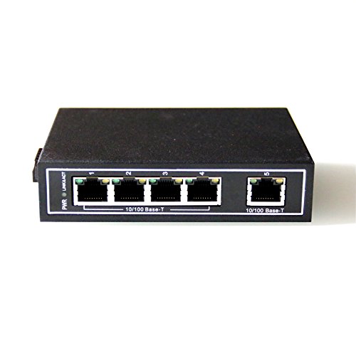 WIWAV WDH-5ET-DC 10/100Mbps Unmanaged 5-Port Industrial Ethernet Switches with DIN Rail/Wall-Mount(Fanless,-30℃~75℃)