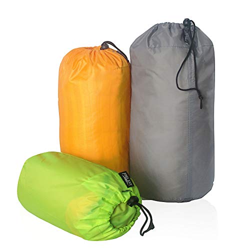 Frelaxy Stuff Sack Set 3-Pack (3L&5L&9L), Ultralight Ditty Bags with Dust Flap for Traveling Hiking Backpacking …
