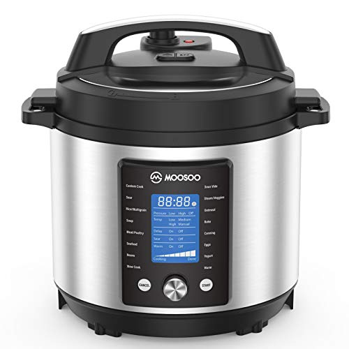 15-in-1 Electric Pressure Cooker and Canner, Instant Digital Pressure Pot with Time Delay Function, 6 Quart, Stain-Resistant Slow Cooker, Steamer, Saute, Yogurt Maker, Egg Cook, Sterilizer, Warmer, Rice Cooker with ETL Certified, Deluxe Accessories and Recipes