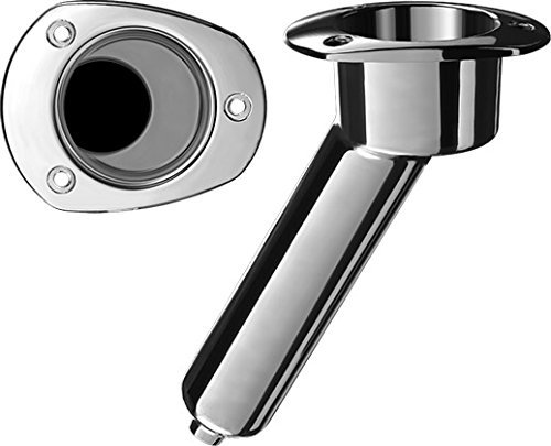 Mate Series Combination Rod & Cup Holder 316 Stainless with Oval Top Drain fitting 30 degree Rod Angle