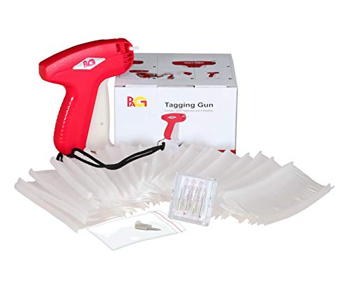 PAG Fine Tagging Gun Retail Price Tag Attacher Guns for Clothing with 5 Needles and 2000 2 Inch Tag Barbs Fasteners, Red