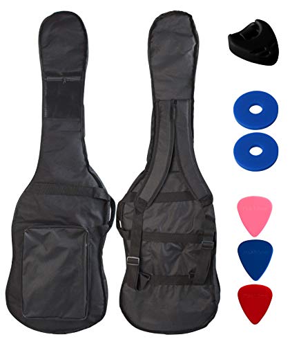 YMC 46-Inch Waterproof Dual Adjustable Shoulder Strap Electric Bass Guitar Gig Bag 5mm Padding Backpack with Accessories(Picks, Pick holder, Strap Lock) -For 43' &46' Full Size Bass Guitar