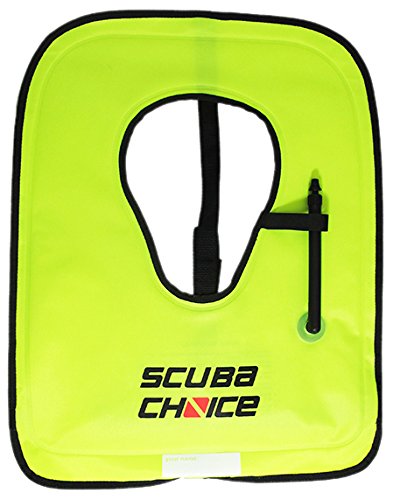 Scuba Choice Adult Neon Yellow Snorkel Vest with Name Box, X-Large