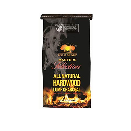 Best of the West Masters Selection 20 Pound Bag All Natural Hardwood Lump Charcoal for Grilling, Smoking, and Outdoor Cooking
