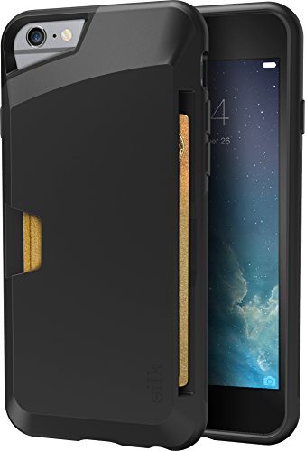 Smartish iPhone 6/6s Wallet Case - Wallet Slayer Vol. 1 [Slim + Protective] Credit Card Holder for Apple iPhone 6s/6 (Silk) - Black Onyx