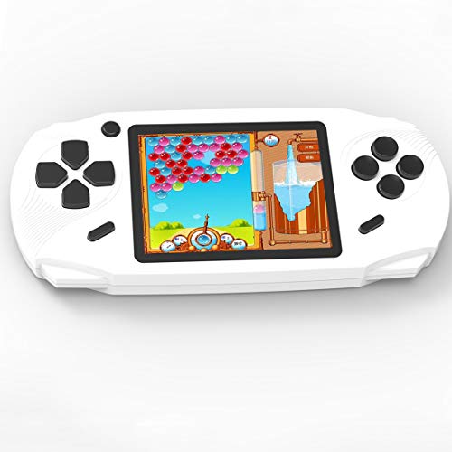 Beijue 16 Bit Handheld Games for Kids Adults 3.0'' Large Screen Preloaded 100 HD Classic Retro Video Games no Need WiFi USB Rechargeable Seniors Electronic Game Player Birthday Xmas Present (White)