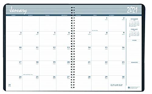 House of Doolittle 2021-2022 Two Year Calendar Planner, Monthly, Black Hard Cover, 8.5 x 11 Inches, January - December (HOD262092-21)