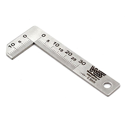 W.S Chamfer Gage Chamfering Ruler External Chamfered Inspection Tool Chamfering Gauge Stainless Steel 0-30mm