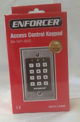 Seco-Larm SK-1011-SDQ Enforcer Access Control Keypad, Up to 1,000 Possible User Codes (4-8 Digits), Output can be Programmed to Activate for up to 99,999 Seconds (Nearly 28 Hours) (One Pack)