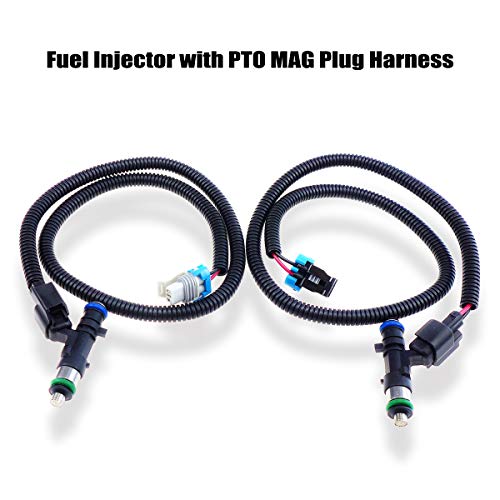 Fuel Injectors w/Gray Black Pto Mag Plug Wiring Harness for 2011-2017 Polaris Ranger 800 4X4 6X6