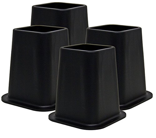 Kings Brand Furniture - Heavy Duty 6-inch Bed Risers, Furniture Riser, Great for Under Bed Storage, Set of 4