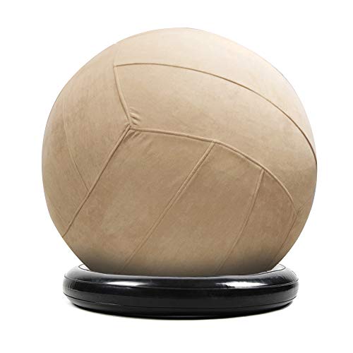 Sport Shiny Balance Ball Chair Pro,Flexible Seating Set,Stability Yoga Ball with Machine Washable Slipcover,Ring Base Kit,Ergonomic Exercise Ball Chair,65cm Size,Beaver,Quick Air Pump Included