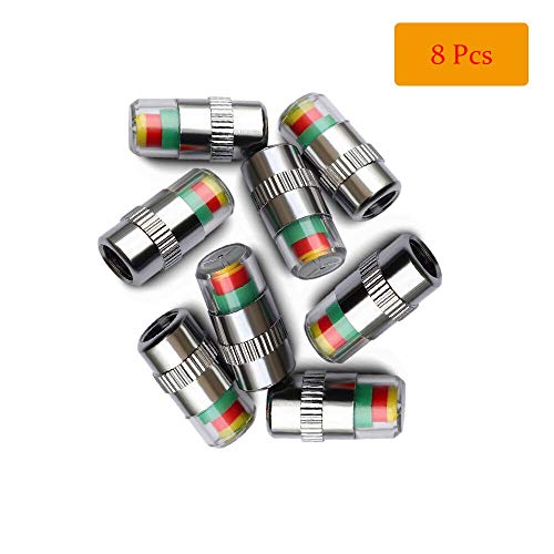 ANKIA Car Tire Pressure Monitor Valve Stem Caps Sensor Indicator 3 Color Eye Alert (8 Pcs)