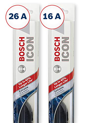 Bosch ICON Wiper Blades (Set of 2) Fits 2018-09 Toyota Corolla; 2016-12 Honda CR-V; 2018-13 Toyota RAV4 & More, Up to 40% Longer Life