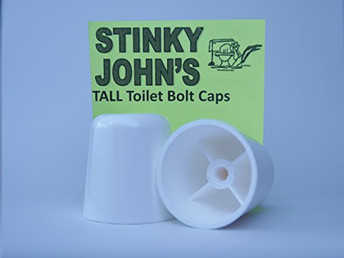 Stinky John's Tall Toilet Bolt Caps: Don't Cut Those Bolts! (5/16 inch Bolt Thread, 2)