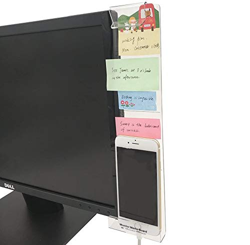 Goblin's Treasures Excelity Concise Monitor Message Board/Computer Monitors Side Panel/Notes Memo Board Message for Monitors,1Set (Left & Right) (with Phone Holder)