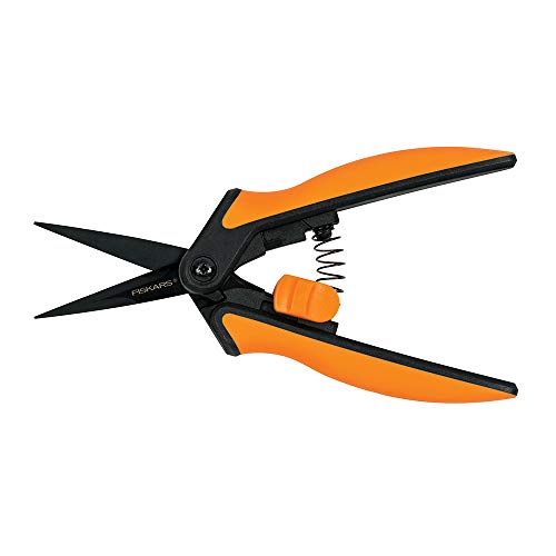 Fiskars Micro-Tip Pruner Non-Stick Blades, Orange/Black (399211-1003)