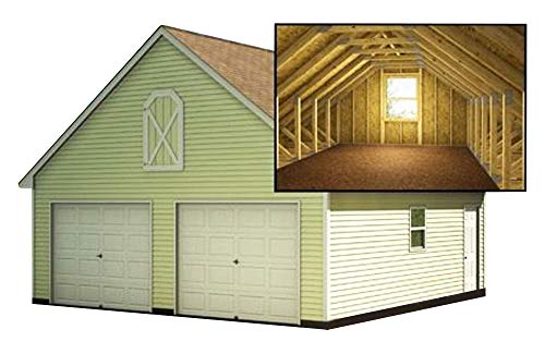 Two Car Garage Plans With Loft DIY Backyard Shed Building 24' x 24'