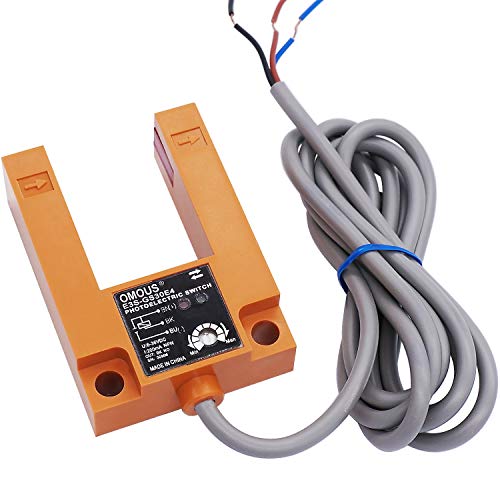 Twidec/30MM Induction Adjustable Indoor Wall Mounted Photoelectric Beam Sensor Slot Type 3wire NPN NO photoelectric Sensor Switch 2m line Cable E3S-GS30E4