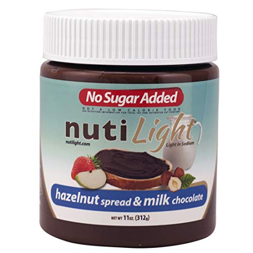 Nutilight No Sugar Added Keto-friendly Hazelnut Spread and Milk Chocolate 11 Ounces (Pack of 1)