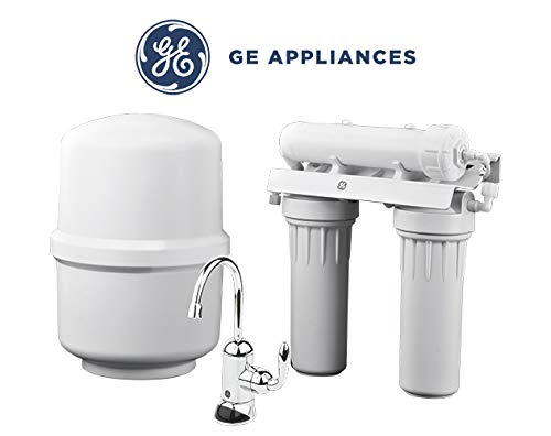 GE Appliances Reverse Osmosis Under Sink 3 Stage Water Filtration System GXRM10RBL Filters Lead, Fluoride, Chlorine, Cysts, Arsenic, Cadmium 6 (NSF/ANSI 58)