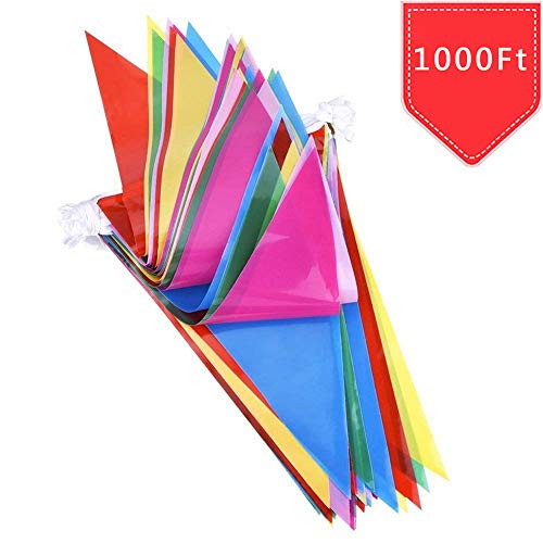 VOVRU Multicolor Pennant Banners String Bunting Flag Banner, 600pcs Nylon Fabric Decorations Flags for Festival Party Celebration Eventsyard Picnics - 600pcs Nylon Fabric Decorations Flags (600 PCS)