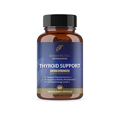 Extra Strength Thyroid Support with Schisandra Berry, Ashwaghanda, L-Tyrosine by Radiant RG-CELL Nutraceuticals (60 Capsules)