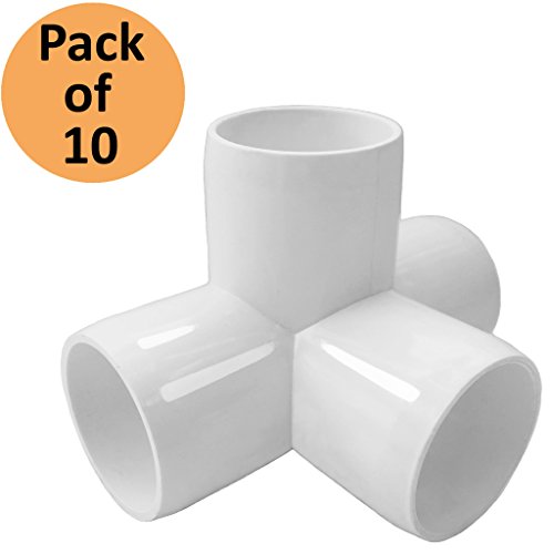 SELLERS360 4Way 3/4 in Tee PVC Fitting Elbow - Build Heavy Duty PVC Furniture - PVC Elbow Fittings (Pack of 10)